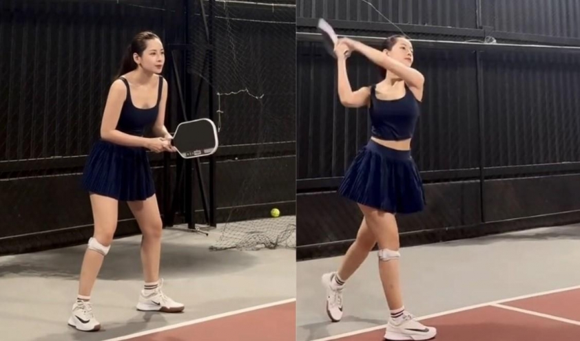 Chi Pu chơi pickleball