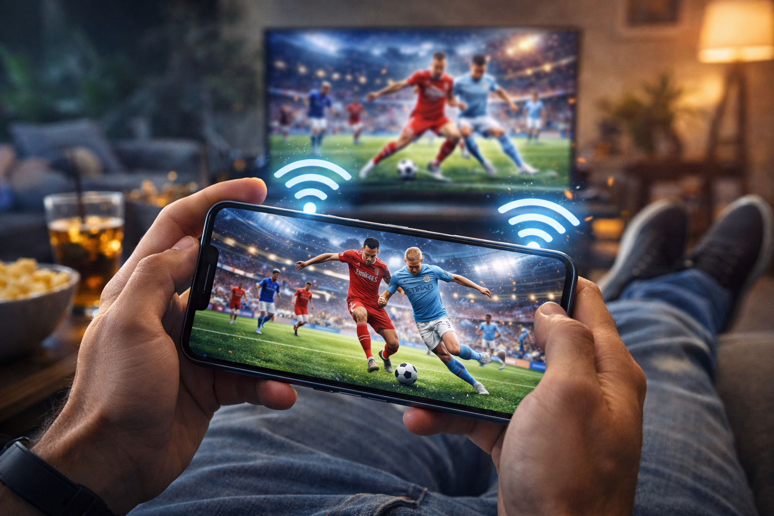 Theo dõi trận đấu qua điện thoại